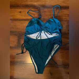 Teal Ruched Women's Swimsuit